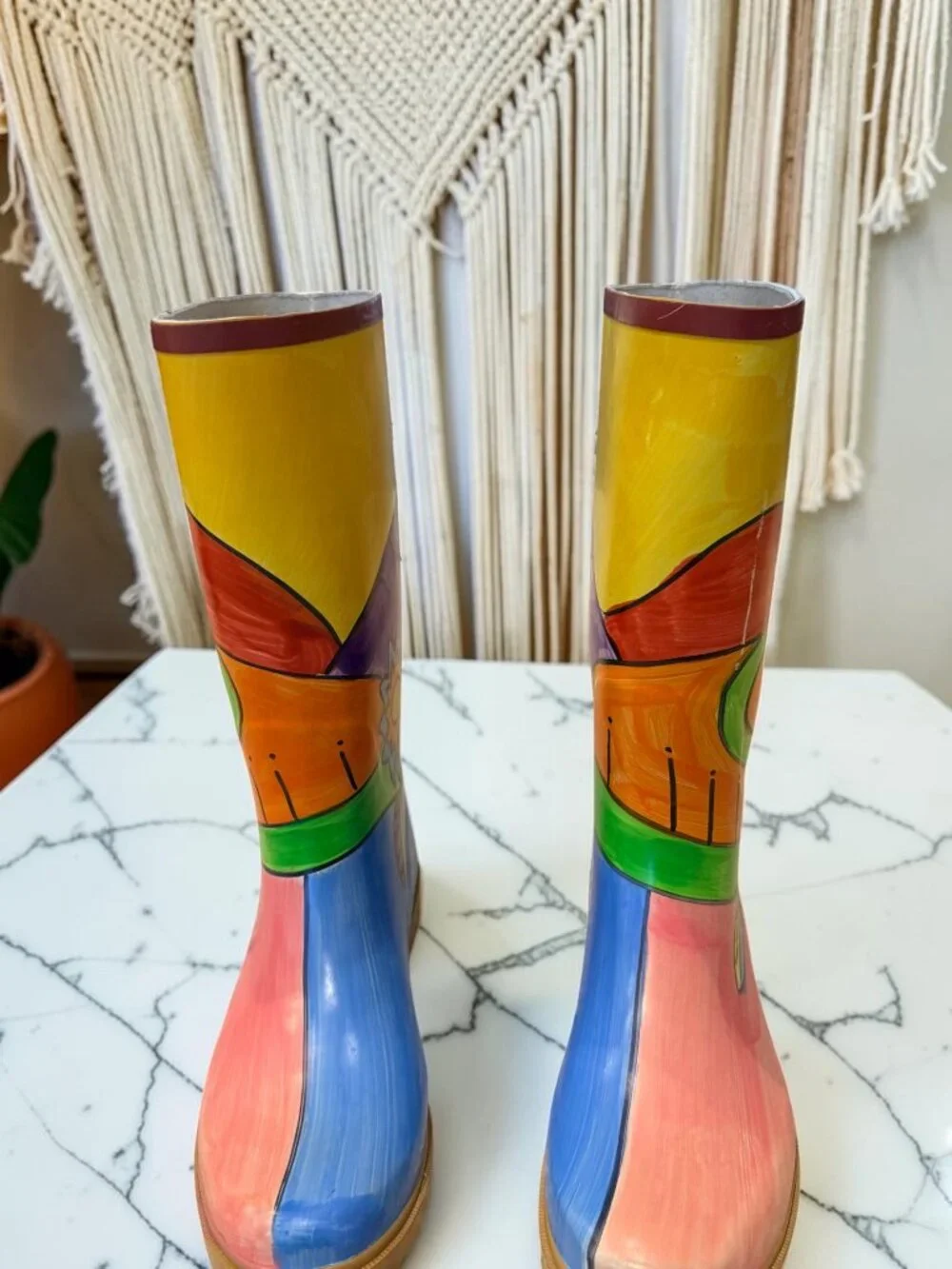 Corkys Women's Size 8 Painted Rubber Rain Boots